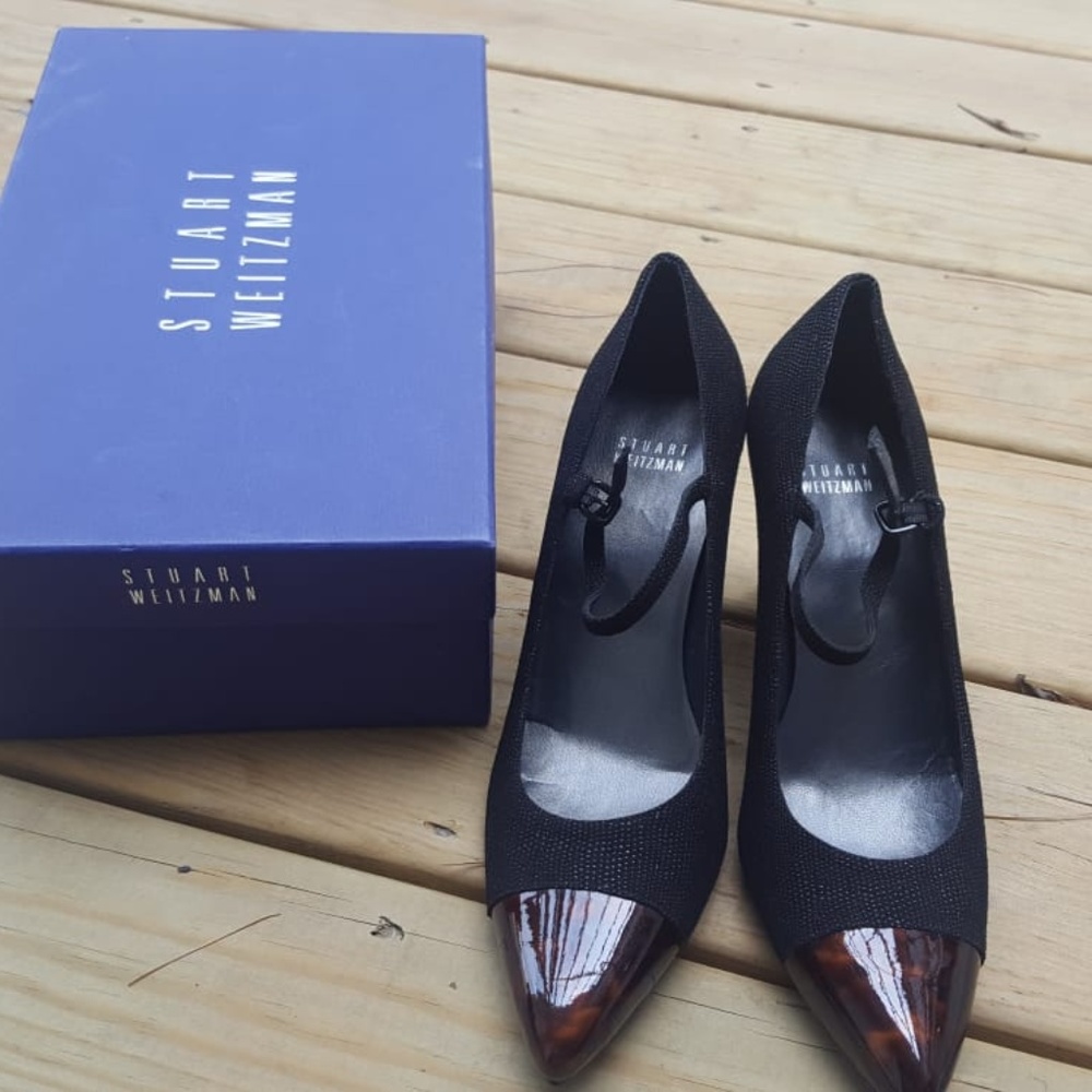 Stuart Weitzman Black Goose Bump Heels